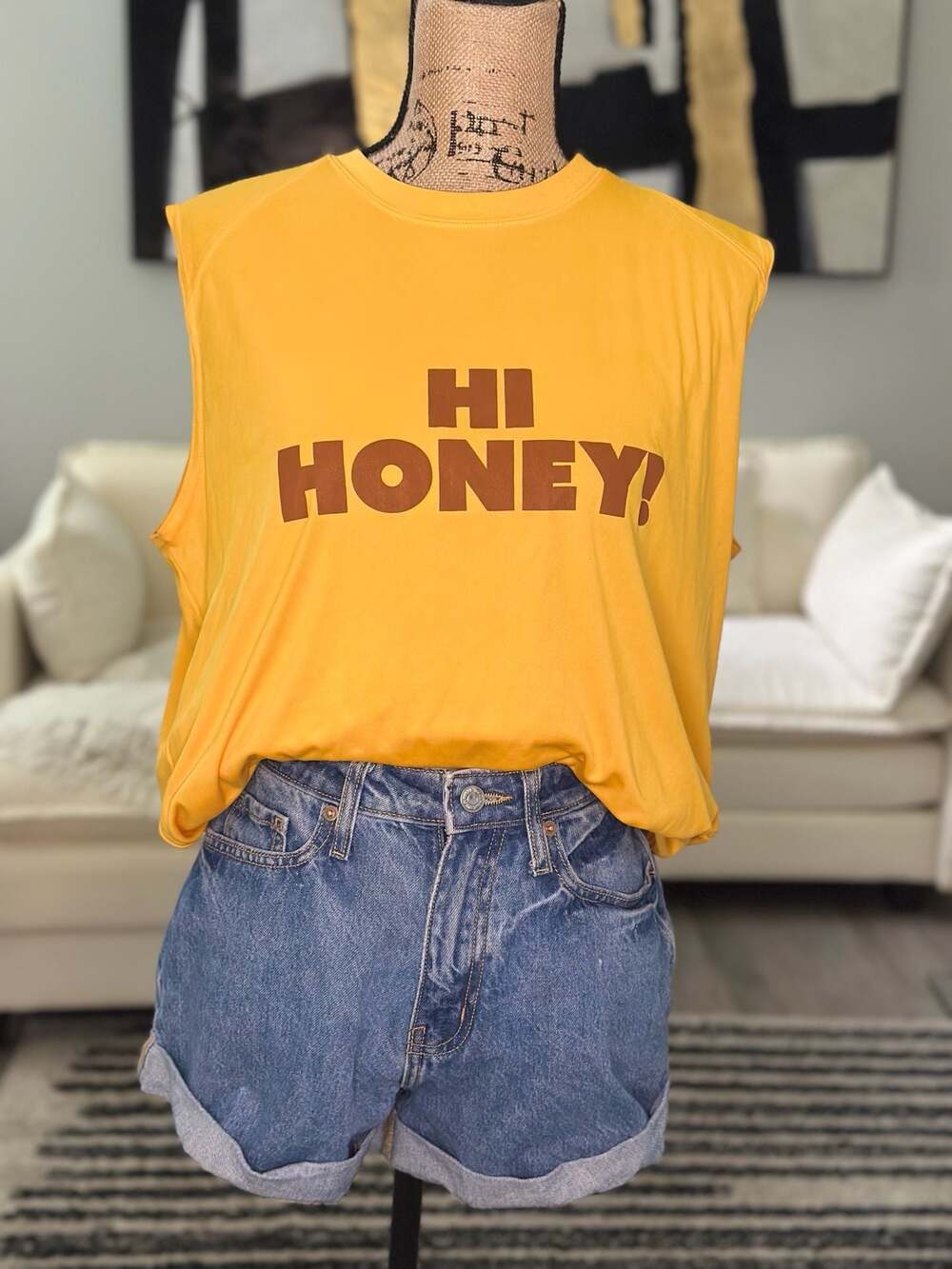 Creme of Nature Oversized Muscle Tee